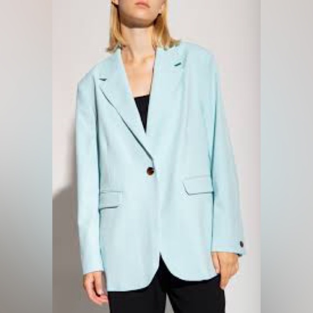 SAMSOE Haven Oversized Blazer in Iced Aqua